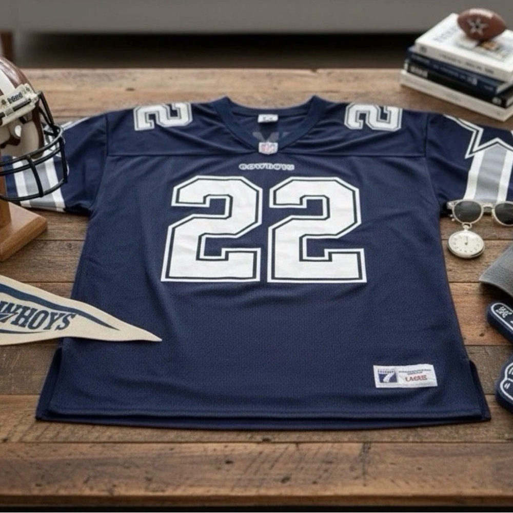 Vintage 90s Emmitt Smith #22 Dallas Cowboys Logo 7 NFL Jersey | Large